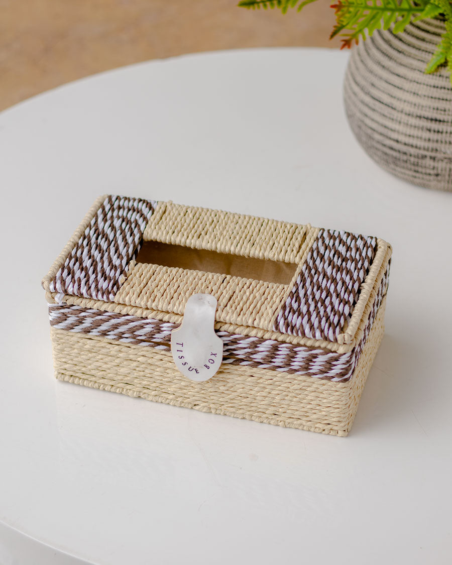 Organic Chic Rattan Tissue Box - The Decor Kart