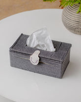 Bohemian Breeze Rattan Tissue Box - Grey - The Decor Kart