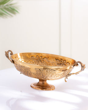 Embossed Brass Handcrafted Bowl - SMALL - 10" - The Decor Kart