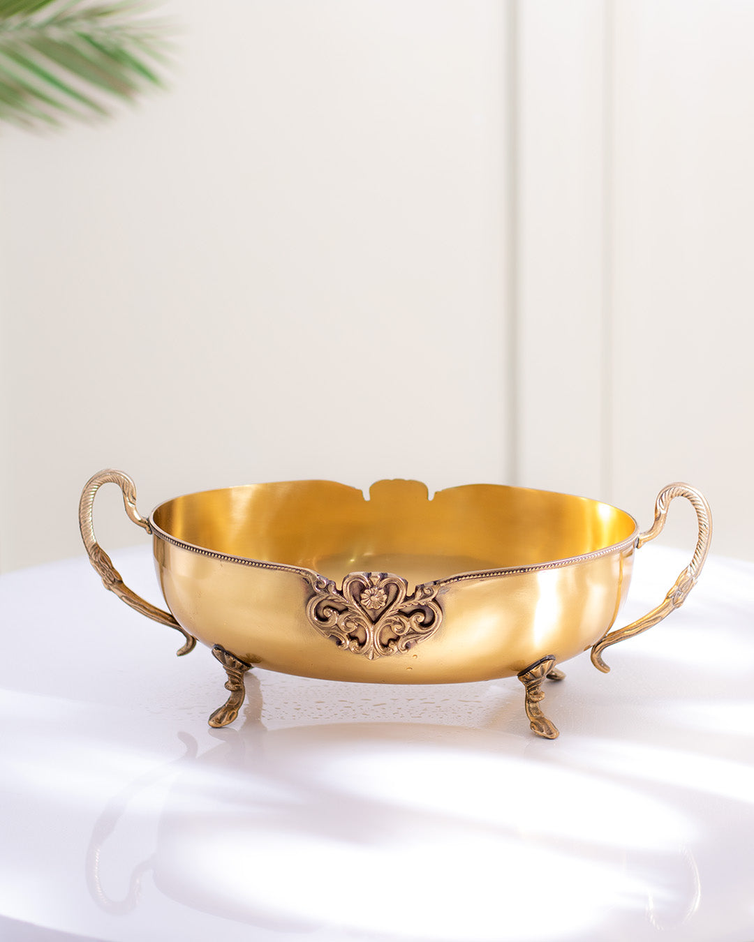 Acanthus Brass Oval Handcrafted Bowl