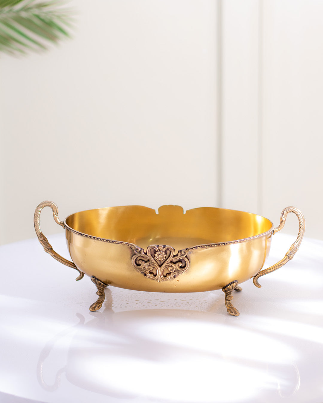 Acanthus Brass Oval Handcrafted Bowl - The Decor Kart