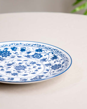 Classical Orchid White & Blue Quarter Plate - The Decor Kart