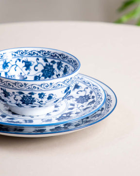 Classical Orchid White & Blue Dinner Plate - The Decor Kart