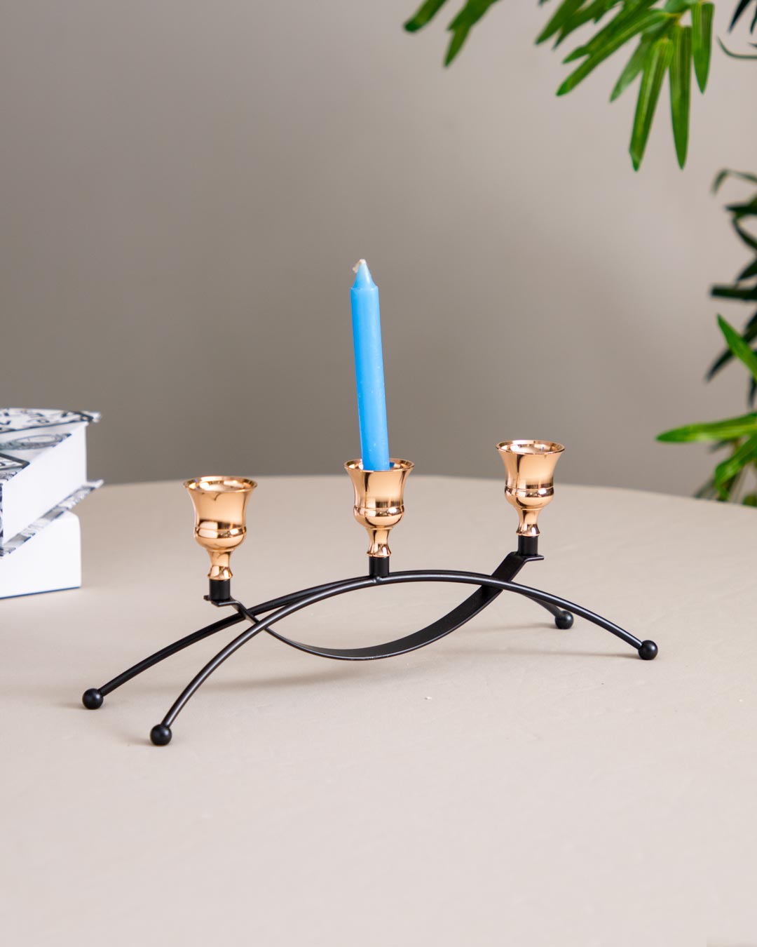 Graceful Glow: 3 Arm Candle Holder - The Decor Kart