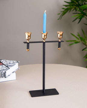 Radiant Trio: Exquisite 3 Arm Candle Holder - The Decor Kart