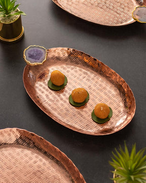 Agate Brass Decorative Tray - The Decor Kart