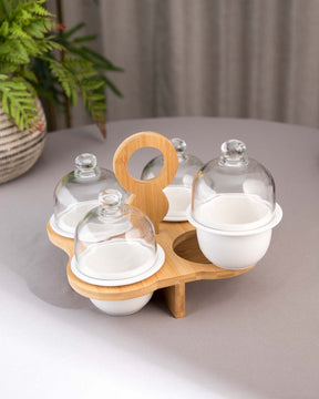 Divided Glass Serving Tray - 4 Compartments - The Decor Kart