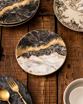 Marquina Gold Dinner Plate - The Decor Kart