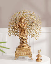 Lord Krishna Idol With Tree sculpture - 36"