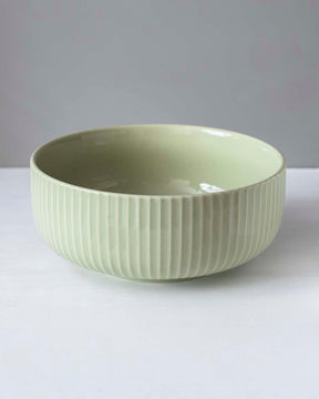 Glossy Straight Grain Bowl - Milk Green - The Decor Kart