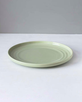 Glossy Straight Grain Dinner Plate - Milk Green - The Decor Kart