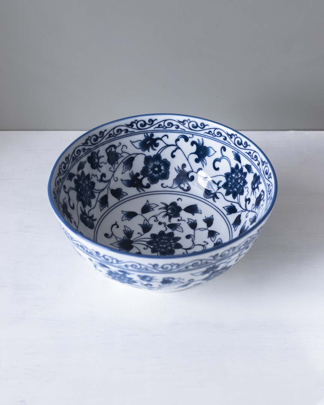 Classical Orchid White & Blue Serving Bowl - The Decor Kart