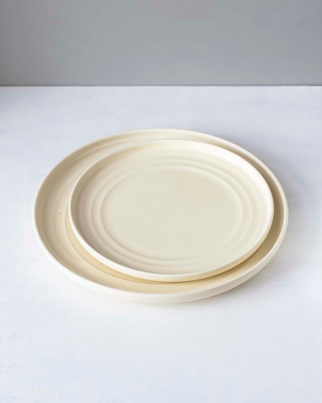 Glossy Straight Grain Quarter Plate - Custard Yellow - The Decor Kart