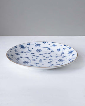 Orchid Blue & White Dinner Plate - The Decor Kart