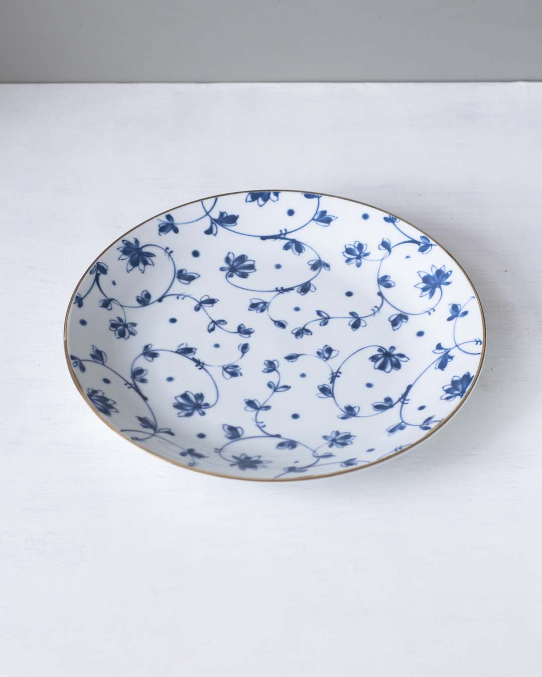 Orchid Blue & White Dinner Plate - The Decor Kart