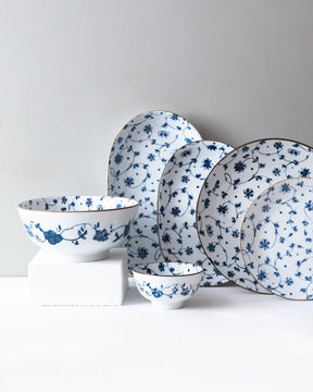 Orchid Blue & White Serving Bowls - The Decor Kart