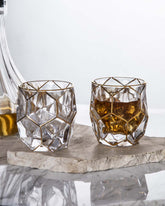 Diamond Cut Crystal Drinking Glass - Set Of 2 - The Decor Kart