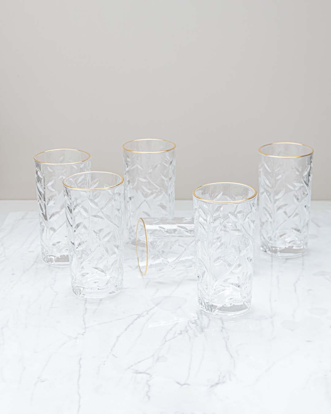 Laurus Highball Drinking Glasses - Set Of 6 - The Decor Kart