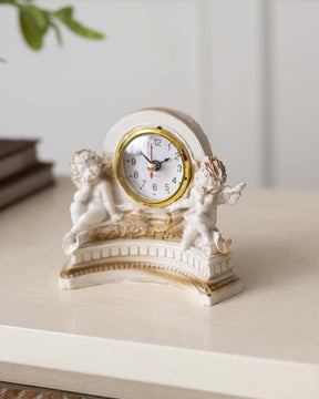 Classic Gold Angel Table Top Clock - The Decor Kart