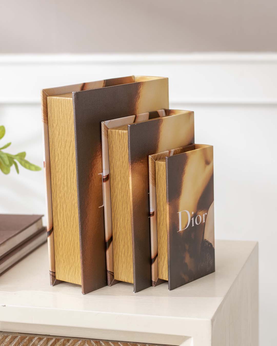 Faux Leather Book Boxes - Set of 3 - The Decor Kart