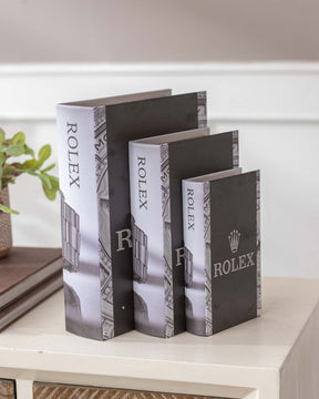 Faux Leather Book Boxes - Set of 3 - The Decor Kart