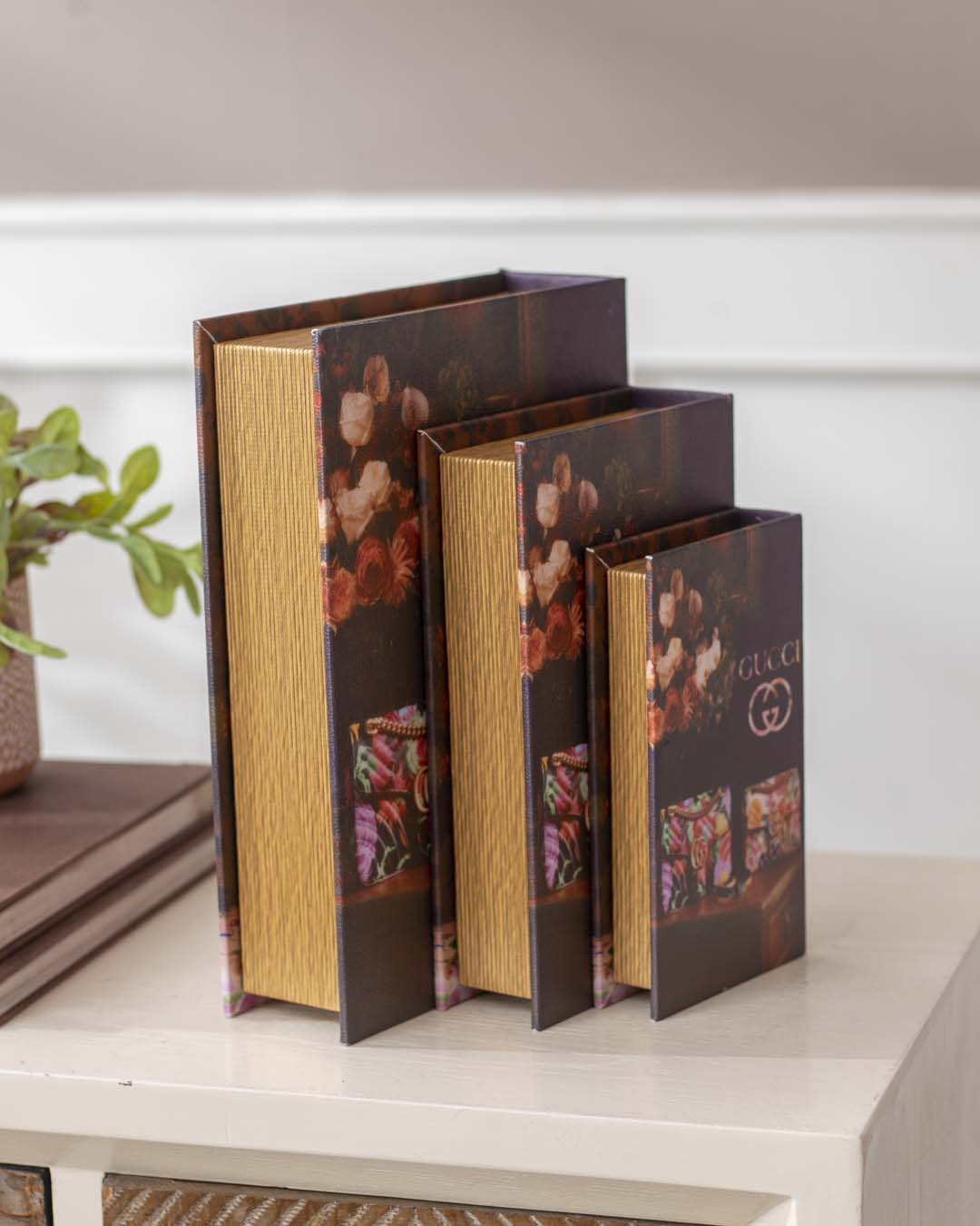 Faux Leather Book Boxes - Set of 3 - The Decor Kart