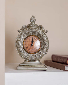 Laviere Table Clock - Silver - The Decor Kart