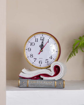 Antique Book Shaped Clock - Red - The Decor Kart