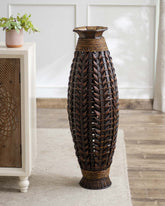 Retro Bamboo Floor Vase - Large - The Decor Kart