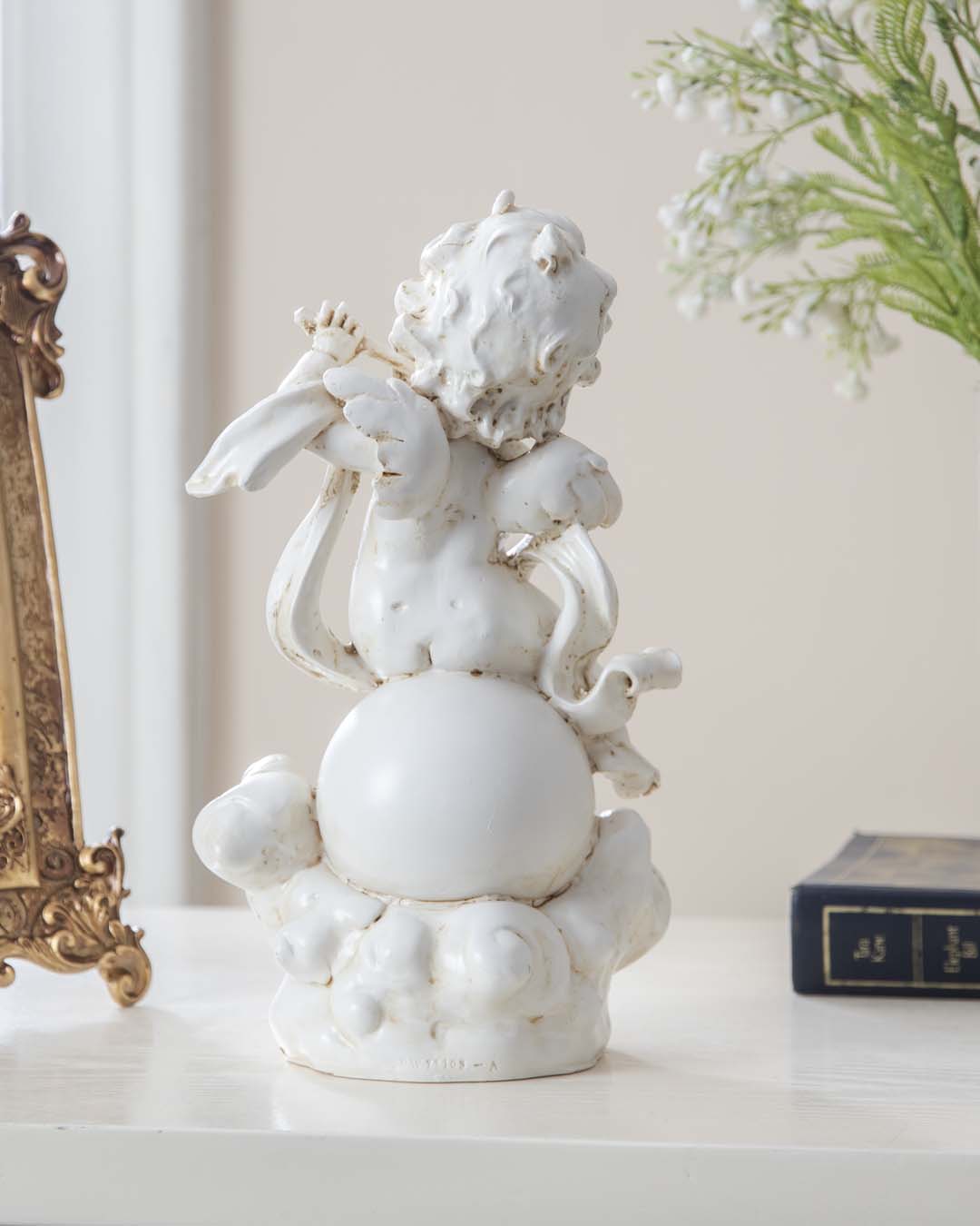 Playing Flute Angel Cherub Figurine - The Decor Kart