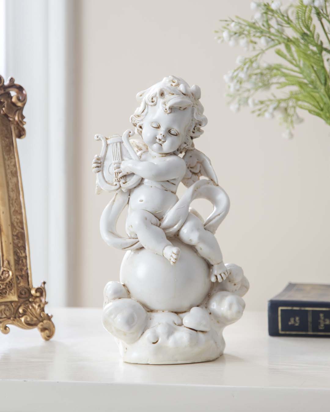 Playing Flute Angel Cherub Figurine - The Decor Kart