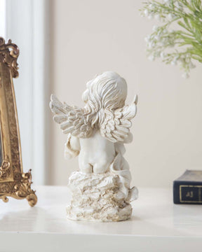 Playing Harp Angel Cherub Figurine - The Decor Kart