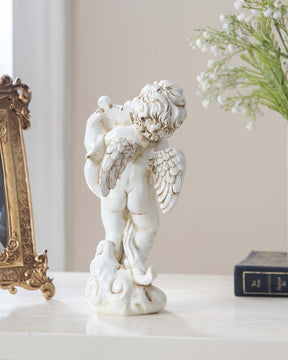 Playing Harp Angel Cherub Figurine - The Decor Kart