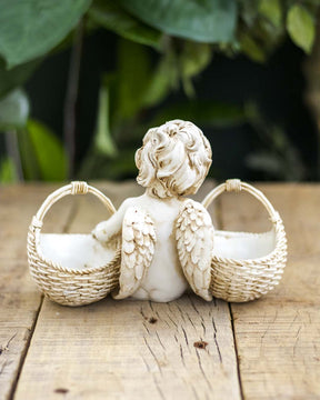 Basket of Treats Angel Cherub Figurine - The Decor Kart