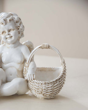 Basket of Treats Angel Cherub Figurine - The Decor Kart