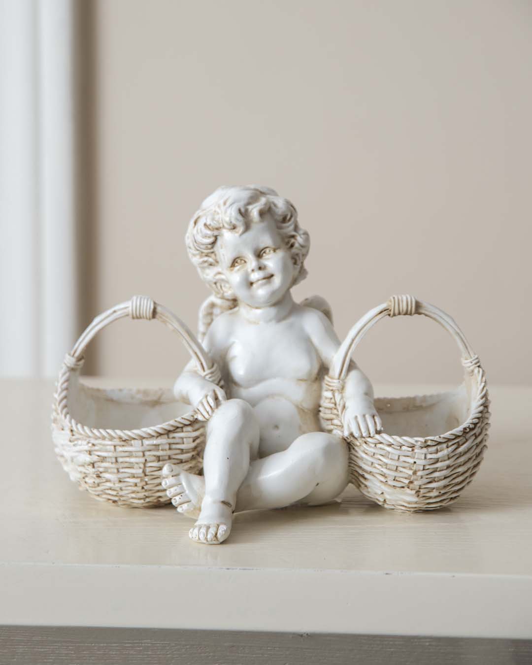 Basket of Treats Angel Cherub Figurine - The Decor Kart