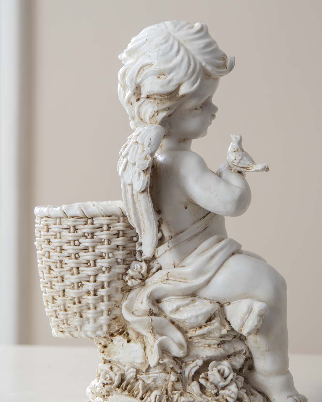 Playing Bird Angel Cherub Figurine - The Decor Kart