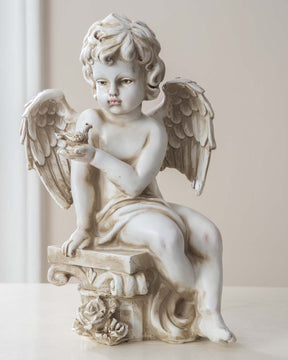 Playing Bird Angel Cherub Figurine - The Decor Kart