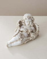 Playing Teddy Bear Angel Cherub Figurine - The Decor Kart