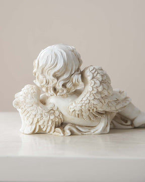 Playing Teddy Bear Angel Cherub Figurine - The Decor Kart