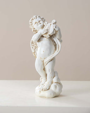 Playing Harp Angel Cherub Figurine - The Decor Kart