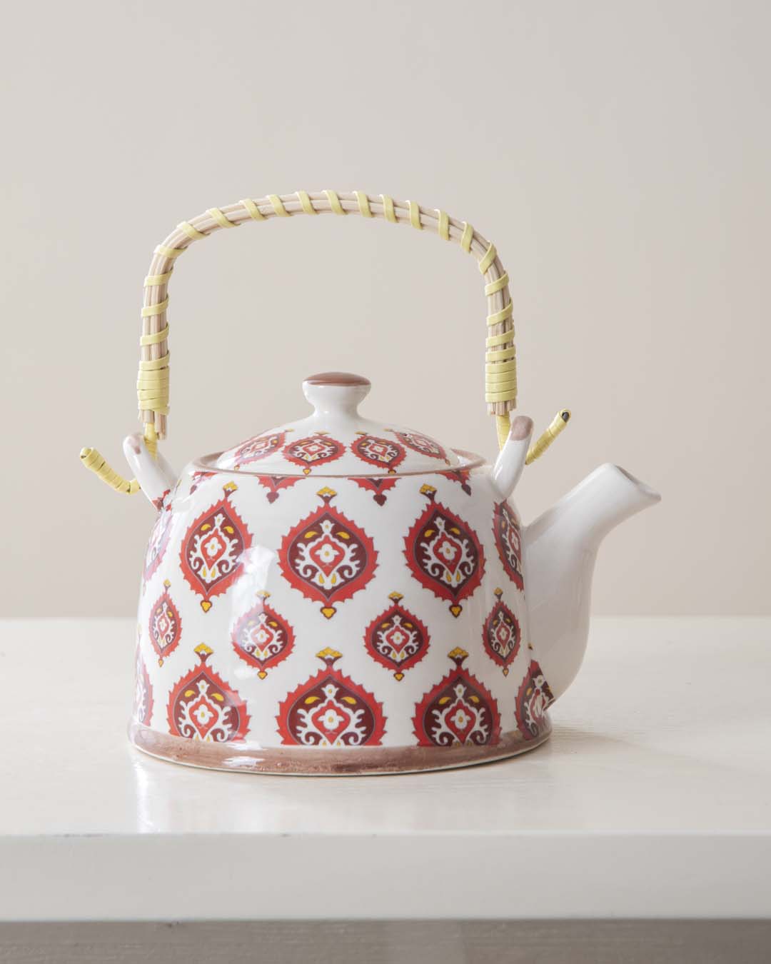 Seamless Ceramic Tea Kettle - Red - The Decor Kart