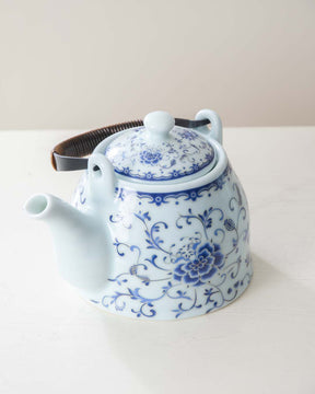 Blue Peony Ceramic Tea Kettle - The Decor Kart