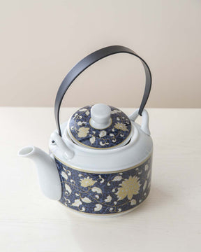 Gold Peony Ceramic Tea Kettle - The Decor Kart