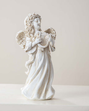 Playing Harp Angel Cherub Figurine - The Decor Kart