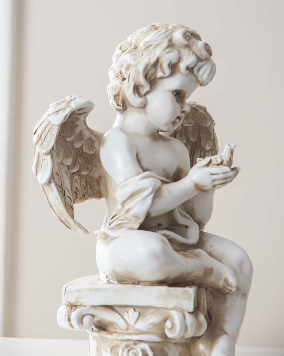 Playing Bird Angel Cherub Figurine - The Decor Kart