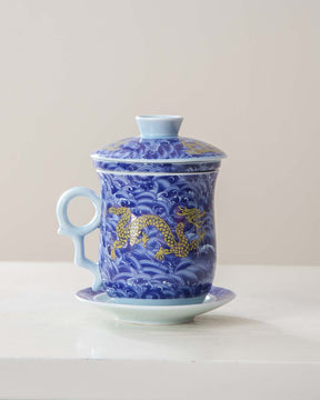 Dragon Infuser Tea Mug - Blue - The Decor Kart