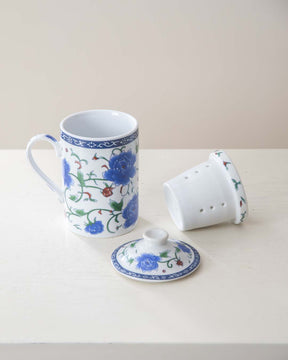 Peony Infuser Tea Mug - The Decor Kart