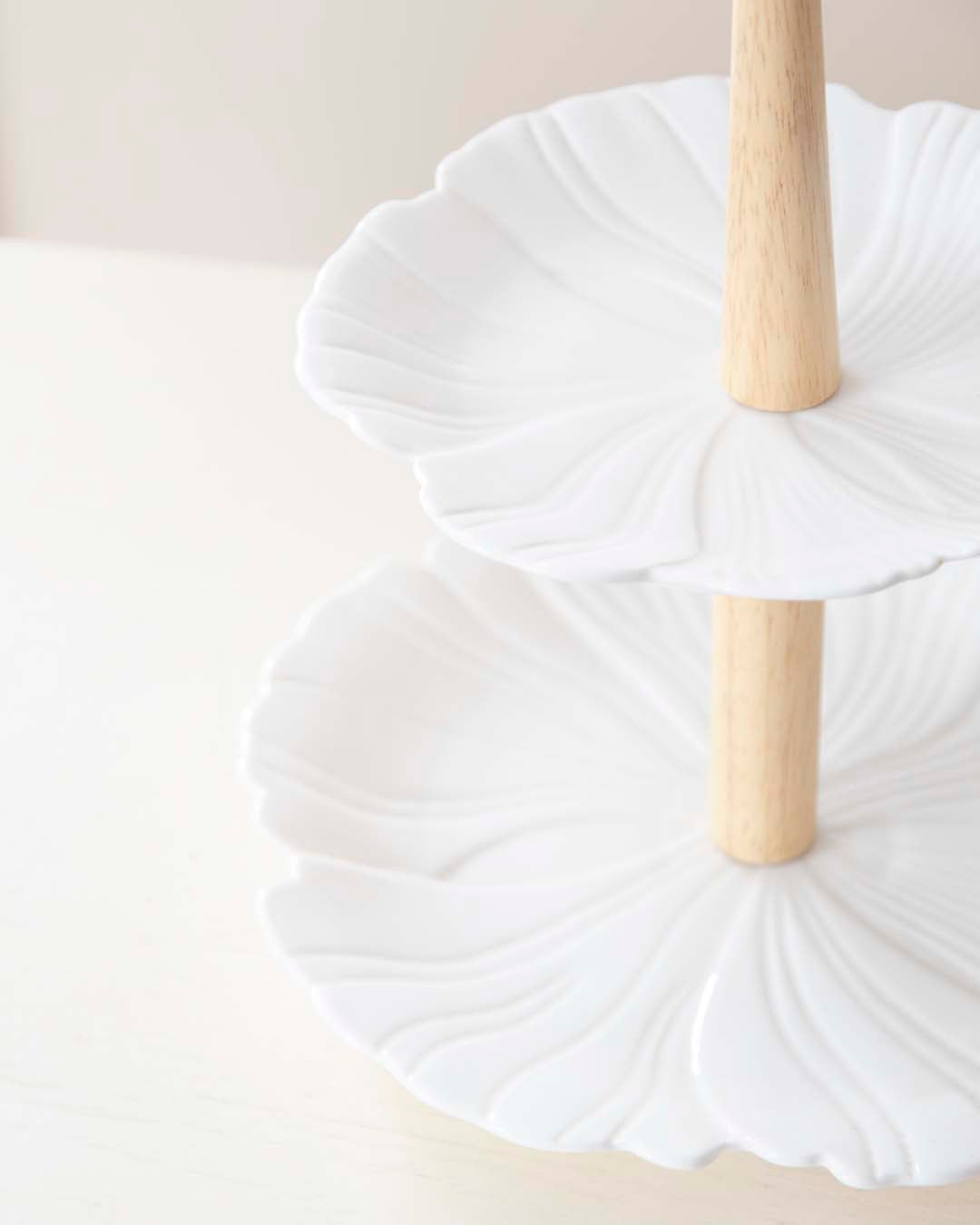 All White 2-Tier Cake Stand - The Decor Kart