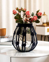 'Crafting with Knots' Macrame Glass Vase - Large - The Decor Kart